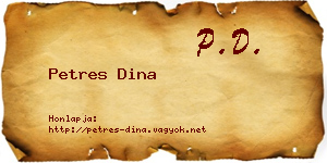 Petres Dina névjegykártya